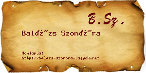 Balázs Szonóra névjegykártya